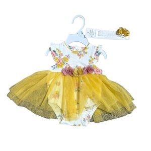 Catherine Malandrino Floral Baby Girl Dress Size 0-3 Months NWT